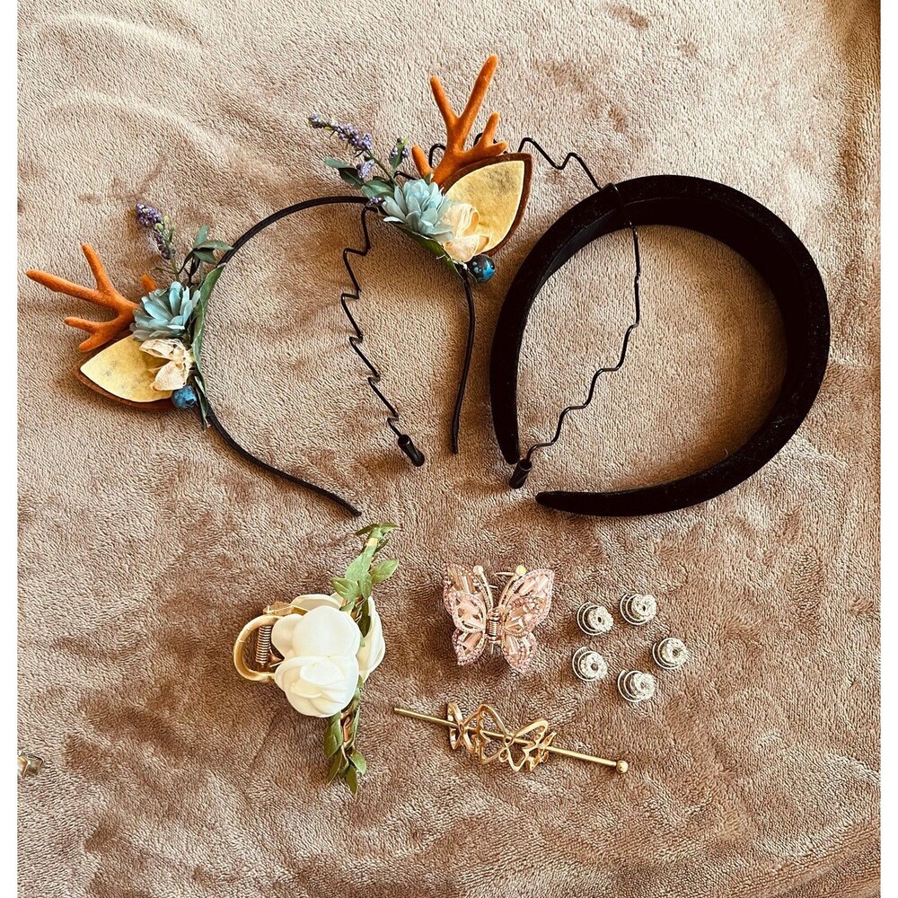 Mixed Hair Accessories Bundle, headbands, hair claws, spin pins.